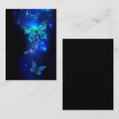 Morpho Vlinder op Donkere Achtergrond Klantenkaartje (Voorkant / Achterkant)