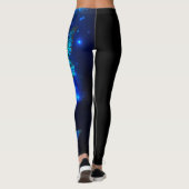 Morpho Vlinder op Donkere Achtergrond Leggings (Achterkant)