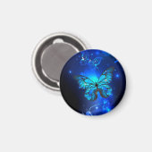 Morpho Vlinder op Donkere Achtergrond Magneet (Voorkant / Achterkant)