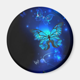 Morpho Vlinder op Donkere Achtergrond Magneet