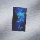 Morpho Vlinder op Donkere Achtergrond Magnetisch Visitekaartje (Voorbeeld)
