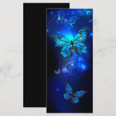 Morpho Vlinder op Donkere Achtergrond Menu (Voorkant / Achterkant)