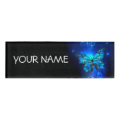 Morpho Vlinder op Donkere Achtergrond Naambadge (Voorkant)