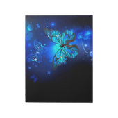 Morpho Vlinder op Donkere Achtergrond Notitieblok (Linkerzijde)