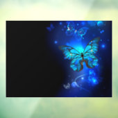 Morpho Vlinder op Donkere Achtergrond Raamsticker (Vel 3)