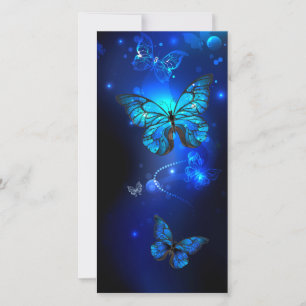 Morpho Vlinder op Donkere Achtergrond Save The Date
