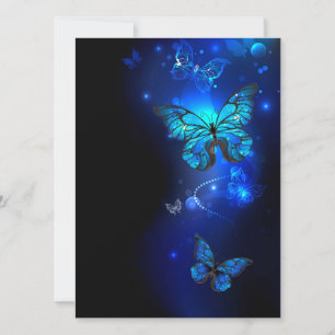 Morpho Vlinder op Donkere Achtergrond Save The Date
