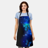 Morpho Vlinder op Donkere Achtergrond Schort (Gedragen)