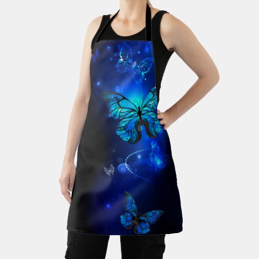 Morpho Vlinder op Donkere Achtergrond Schort (Insitu)