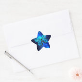 Morpho Vlinder op Donkere Achtergrond Ster Sticker (Envelop)