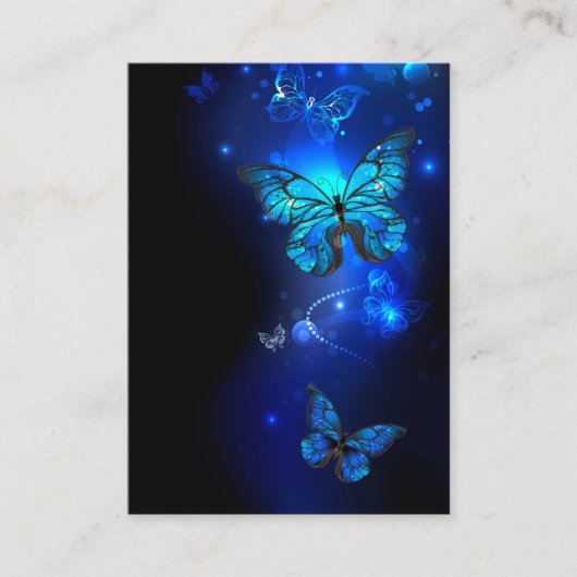 Morpho Vlinder op Donkere Achtergrond Visitekaartje (Voorkant)