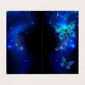 Morpho Vlinder op Donkere Achtergrond Visitekaartje (Buitenkant ongevouwen)