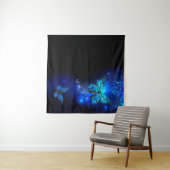 Morpho Vlinder op Donkere Achtergrond Wandkleed (In Situ (horizontaal))