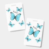 Morpho vlinders cartoon illustratie badge (Voor- en achterkant)