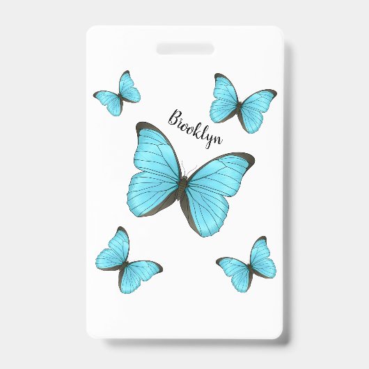 Morpho vlinders cartoon illustratie badge (Voorzijde)
