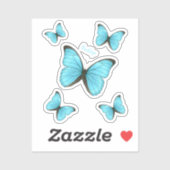 Morpho vlinders cartoon illustratie sticker (Vel)