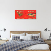 Morrello Brand Salmon Label Canvas Afdruk (Insitu (Slaapkamer))