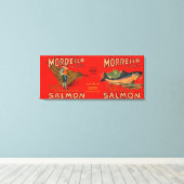 Morrello Brand Salmon Label Canvas Afdruk (Insitu (Houten vloer))