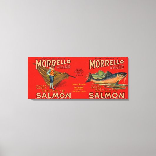 Morrello Brand Salmon Label Canvas Afdruk (Voorkant)