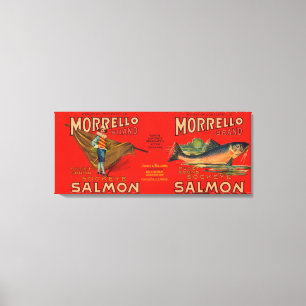 Morrello Brand Salmon Label Canvas Afdruk