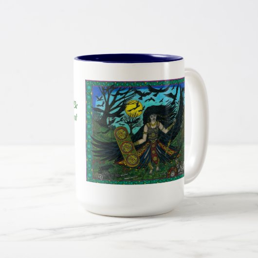 Morrigain Unleashed Tweekleurige Koffiemok (Voorkant rechts)