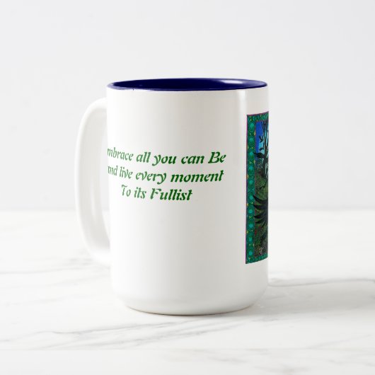 Morrigain Unleashed Tweekleurige Koffiemok (Voorkant links)