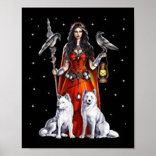 Morrigan Godin Keltische mythologie heidense godhe Poster