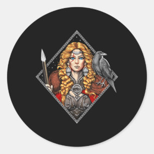 Morrigan Godin Keltische mythologie heidense godhe Ronde Sticker