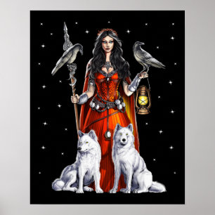Morrigan Keltische Godin Poster
