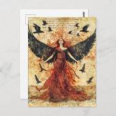 Morrigan Keltische godin van het lot Briefkaart (Voorkant / Achterkant)