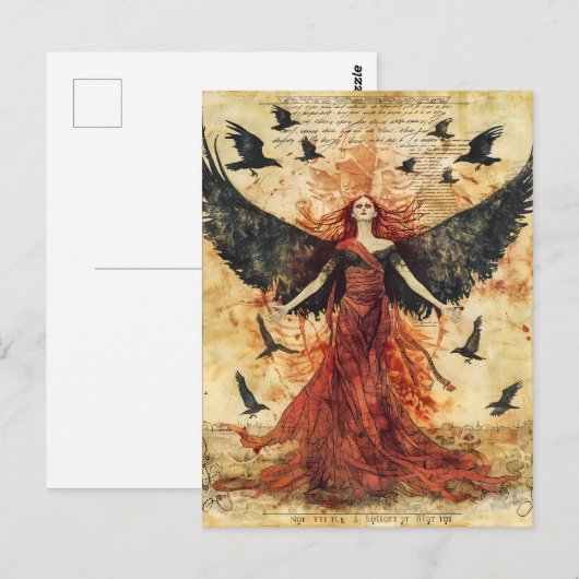 Morrigan Keltische godin van het lot Briefkaart (Voorkant / Achterkant)