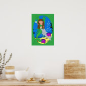 Morrigan the Green Merfaery and Dolphin Poster (Keuken)
