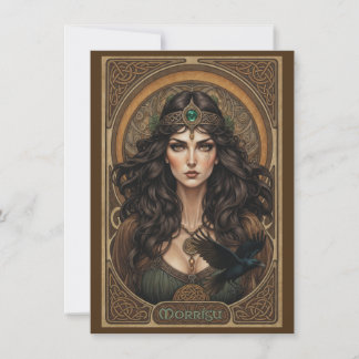 Morrígu Celtic Goddess Art Flat Thank You Card Bedankkaart