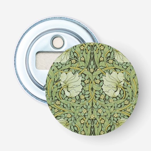 Morris 1876 Pimpernel Bloemenpatroon Button Flesopener (Voorkant)