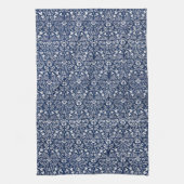 Morris  1882 Blauwe Achtergrond Bloempatroon Theedoek (Verticaal)