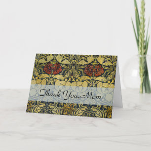 Morris 1890 Tulp & Roos Pattern Golden Bedankkaart