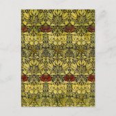 Morris 1890 Tulp & Roos Pattern Golden Briefkaart (Voorkant)