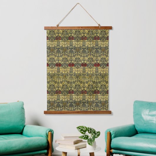 Morris 1890 Tulp & Roos Pattern Golden Hangend Wandkleed (Woonkamer)