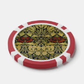 Morris  1890 Tulp & Roos Pattern Golden Poker Chips (Enkel)