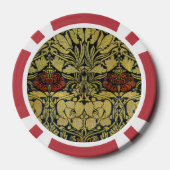 Morris  1890 Tulp & Roos Pattern Golden Poker Chips (Achterkant)