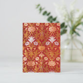 Morris -  1893 Roos & Lily Flower Pattern Briefkaart (Staand voorkant)