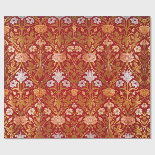 Morris -  1893 Roos & Lily Flower Pattern Cadeaupapier (Vlak)