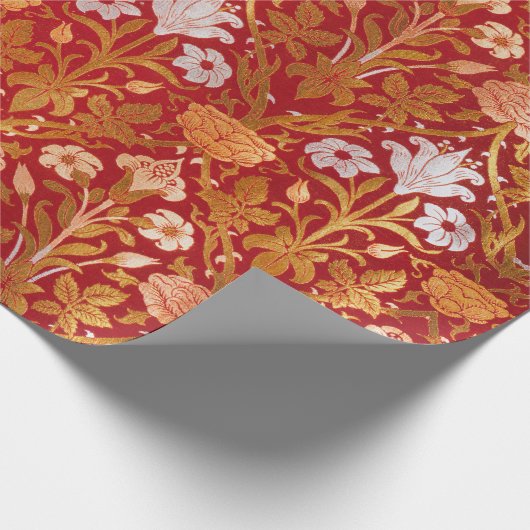 Morris -  1893 Roos & Lily Flower Pattern Cadeaupapier (Hoek)