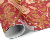 Morris -  1893 Roos & Lily Flower Pattern Cadeaupapier (Rol Hoek)