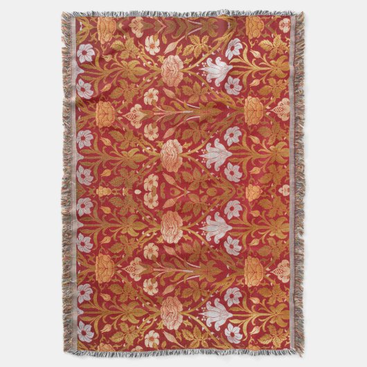 Morris -  1893 Roos & Lily Flower Pattern Deken (Voorkant Verticaal)