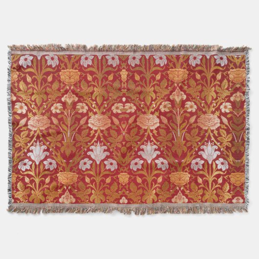 Morris -  1893 Roos & Lily Flower Pattern Deken (Voorkant)