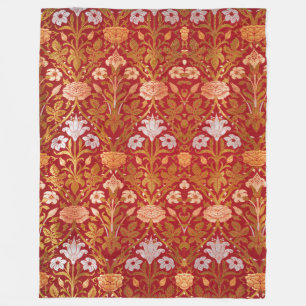 Morris -  1893 Roos & Lily Flower Pattern Fleece Deken