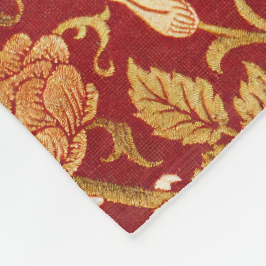 Morris -  1893 Roos & Lily Flower Pattern Fleece Deken (Hoek)