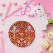 Morris -  1893 Roos & Lily Flower Pattern Papieren Bordje (Feest)