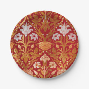 Morris - 1893 Roos & Lily Flower Pattern Papieren Bordje